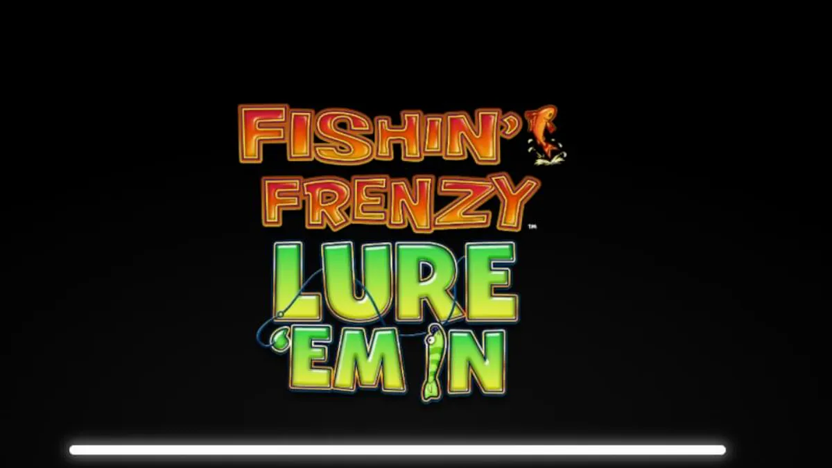 Tampilan visual slot Fishin’ Frenzy: Lure ‘Em In dengan latar belakang danau yang tenang