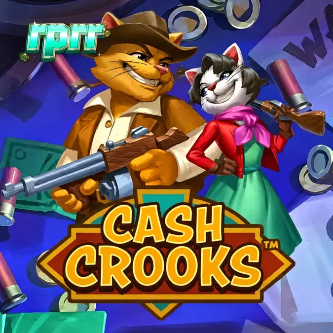 Tampilan antarmuka slot Cash Crooks pada layar ponsel pintar