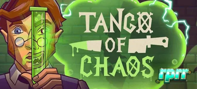 Tampilan visual slot Tango of Chaos dengan elemen laboratorium yang unik